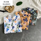 SUJING MAOGANG STYLE FLORALLE FLORTE MEN'S TRENDY SUMME Short à manches courte en ligne grande taille rétro belle plage top hawaïen 109 fleur et oiseau top-blanc m