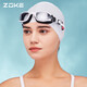 ZOKE洲克女士高清防水防雾游泳镜中大框专业成人男士游泳装备舒适泳镜622501104-6