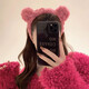 Anzhishang Cute Bear Ears Plush Headband Women's Face Wash Hairband Internet Celebrity Hairpin Headband Bangs Hair Accessories Hair Bundle 1# Coffee-Plush Bear Headband