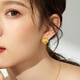 Lukfook Jewelry Pure Gold Silk Gold Buttons Gold Earrings and Earrings as Gifts Priced GJGTBE0016 3.83g (including labor cost 740 yuan) with silicone ear plugs