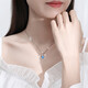 MZMZ Brand Eternal Heart Platinum Necklace Women's PT950 Moissanite Platinum Birthday Anniversary Gift for Girlfriend Ten Warehouses Nationwide/Next Day Delivery Light Luxury Style-Inlaid with Ocean Heart Topaz