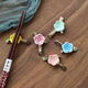 Mengyier chopstick holder 5-pack ceramic plum blossom chopstick holder pen holder spoon holder chopstick holder multi-color ceramic ornaments table wine 5-color plum branch set 0 pairs