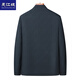 Man Jiangjie middle-aged and elderly men's spring and autumn thin jackets, 60-year-old middle-aged dad's casual loose stand-up collar tops, navy blue XL recommended 130-150 Jin Jin equals 0.5 kg