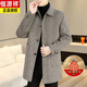Hengyuanxiang twill goose down lining wool double-sided woolen coat men's mid-length wool coat autumn and winter thickened dark coffee (70% sheep wool + goose down lining) 2XL 150~165Jin Jin equals 0.5 kg