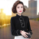 Mengbeizhuang chiffon shirt women's red zodiac year new 2021 spring new stand-up collar long-sleeved bottoming shirt slim retro lace shirt middle-aged retro top red L (100-110Jin [Jin equals 0.5 kg])