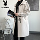 Playboy Windbreaker Men's Jacket Mid-Length Summer High-Level Men's Coat 2026 New Summer Men's Large Size Men's Clothing Black M 100-120Jin Jin is equal to 0.5 kg