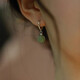 VTL Natural Hetian Jade Earrings Women's S925 Silver Ear Buckle Light Luxury Ear Care New Summer Slimming Ear Care Birthday Gift A Pair of Earrings Lake Green