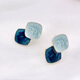 Hazel Orange Klein Blue Retro Earrings Women's S925 Tremella Needles Haze Blue Geometric Oil Drop Fashion Earrings Earrings Geometric Earrings Haze Blue A001