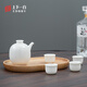 Shangyibai simple white wine drinking vessel household exquisite one-cup small Japanese wine set three-liang wine pot three-coin wine glass 1 pot 4 cups (gift box)