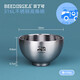 BEEDINGKA316 stainless steel double-layer bowl for children with heat insulation and anti-scalding eating bowl for primary school students drinking soup bowl for high temperature disinfection and anti-falling smiley face 380ml + 316 spoons of chopsticks