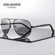 
DSUEOOS DESIGN HD polarized sunglasses men driving fishing color changing sunglasses men driving day and night anti-ultraviolet glasses 9906 black gold frame black gray film