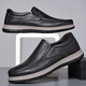 ECHI new leather shoes men's first-layer cowhide slip-on wear-resistant driving business casual shoes JST1351 black 41