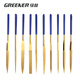 GREENER file grinding 11-piece set 3x140mm diamond file steel household grinding rod alloy titanium plated stamp assorted