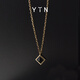 YIN series black onyx 18K gold Pluto gemstone necklace clavicle chain for girlfriend large size
