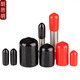 Langsiming soft rubber protective cap external thread screw protective sleeve screw rod round PVC cap plastic pipe casing cap plug inner diameter 20.0mm (20 pieces) red