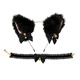 Zushange cat ear headband headband cos animal ears cute plush lolita hair accessories Halloween decorations dress up hairpin hairband + neck bell