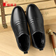 Spider King Leather Shoes Men's Winter Velvet Warm Cotton Shoes Business Casual Middle-aged and Elderly Dad Shoes Black Velvet 40