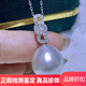 Bindao Jennifer Jewelry 12-13mm perfect round white freshwater pearl pendant 925 silver lucky knot clavicle chain for women perfect round