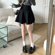Miao Yijia skirt autumn black short skirt women winter knitted skirt pleated large hem skirt high waist a line skirt petite skirt high waist large hem pleated skirt black one size