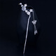 Qianbaolai s925 silver crystal plum blossom hairpin creative antique style beautiful butterfly tassel step shake hairpin crystal plum blossom tassel hairpin 925 pieces