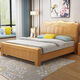 Modern Chinese double bed rubber wood solid wood bed 1.5m bed home bedroom 1.8m storage large bed wedding bed single bed color please note 1800*2000mm frame structure