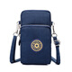 QUEEN TRIP 2022 new mobile phone bag Korean style canvas shoulder bag diagonal nylon coin purse outdoor running bag sports arm bag dark blue