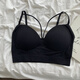 Ji Yafuxia's new Korean style slim cross camisole bottoming outer wear all-in-one cup bra tube top beautiful back top for women black one size