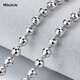 Miss JuJu pt950 platinum necklace for men and women, platinum flower bead chain, domineering men's model, thick Buddhist beads laser bead plain chain, weight 51.48g, length 62cm, thickness about 7.0mm,