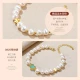 [Christmas gift] Pearl Queen Small Clear 7-8mm Pearl Bracelet Women's Buckle Head Niche Design Wrist Jewelry