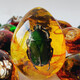 Huilu Insect Amber Pendant Natural Butterfly Specimen Insect Amber Necklace With Insect Animal Pendant Made Fashion Creative Single Side Polished Green Amber Crab With Lanyard