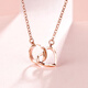 Saturday blessing 18K gold necklace female love interlocking necklace birthday gift KI064668 42+3cm