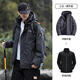 Jeep (JEEP) assault jacket men's warm men's and women's outdoor three-in-one two-piece jacket men's dark gray 3XL