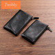 Tushky Handtasche Herren 2025 Neues echtes Leder weiche Leder Herren Brieftasche Langes Reißverschluss Business Casual Top Layer Cowide Mobiltelefon Beutel Schwarz große Größe