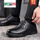 Cartelo Herrenschuhe 2025 Frühlings- und Herbst neue Männer Lederschuhe weiche Sohle Business Casual Schuhe Echtes Leder atmungsaktivem Vater mit mittleren Altersschuhe Männer 6627 Schwarz 41