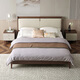 Quanyou Home Furnishing New Chinese style bed with solid wooden legs double large bed for the second bedroom 1.5x2 meters modern light luxury soft bed furniture