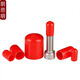 Langsiming soft rubber protective cap external thread screw protective sleeve screw rod round PVC cap plastic pipe casing cap plug inner diameter 20.0mm (20 pieces) red
