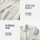 Finidi brand suit 2024 spring and summer new style simple lapel collar fashion professional five-quarter sleeve jacket for women beige S