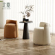 Mexueer light luxury makeup stool dressing stool chair bedroom simple dressing table stool internet celebrity round stool living room coffee table small stool off-white - non-rotatable