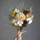 AIMAN dried flowers immortal flower decorative ornaments cotton real flowers small fresh eucalyptus leaves daisies pine cones living room bedroom flower arrangement wealth flower + snow lotus + immortal off-white hydrangea dried flower bag