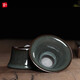 Lingqingfang high-end Kung Fu tea set home office celadon complete set teapot teacup gift box Ge Kiln ice crack iron tire Tibetan blue ten-piece set
