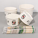 Disposable bowls and chopsticks, household thickened instant noodle paper bowls, commercial packed lunch boxes, disposable bowls and chopsticks, whole box batch, thickened 1000 type paper bowls and chopsticks, 100 sets