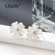 Qlady sweet flower earrings, feminine and high-end silver needle earrings 2024 young luxury niche earrings birthday gift
