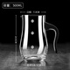 German imported quality thickened scaled white wine, red wine and foreign wine decanter, personalized and creative crystal glass shaker, household 500mL black handle, straight-up version, 1Jin Jin is equal to 0.5kg of wine