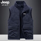 JEEP SPIRIT Outdoor Jeep Vest Men's Autumn and Winter New Multi-Pocket Workwear Loose Fishing Vest Men's Jacket Mountaineering Suit Army Green L