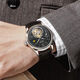 Los diez mejores relojes famosos de Aesop para los relojes mecánicos de tourbillon huecos para hombres relojes impermeables para la muñeca para regalos de cumpleaños de novio 7027g de carcasa blanca de cuero marrón de superficie blanca [movimiento de tourbillon]