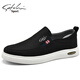 SATCHI men's shoes 2024 spring and summer new breathable fashion canvas shoes lightweight casual shoes driving dad shoes black 41 [leather shoe size]