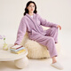 Malensa anti-static double-sided velvet warm couple pajamas for women autumn and winter long-sleeved thickened velvet men's home clothes