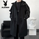 Playboy Windbreaker Men's Jacket Mid-Length Summer High-Level Men's Coat 2026 New Summer Men's Large Size Men's Clothing Black M 100-120Jin Jin is equal to 0.5 kg