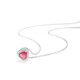GEM STONE KING red zircon necklace 925 silver inlaid with colored gemstones heart-shaped necklace cute and playful as a Valentine's Day gift for your girlfriend