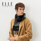 ELLE gift box 100% wool plaid scarf for men autumn and winter warm business versatile Christmas gift birthday